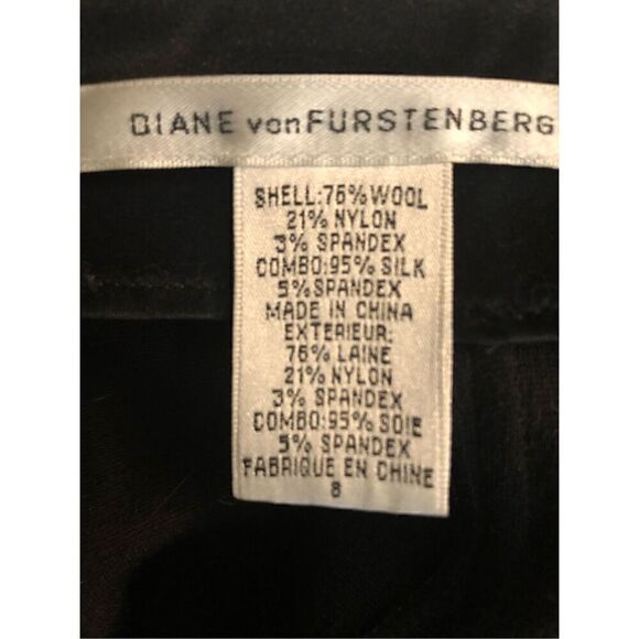 Diane von Furstenburg  black wool silk blend a line midi skirt size 8 - Picture 8 of 8